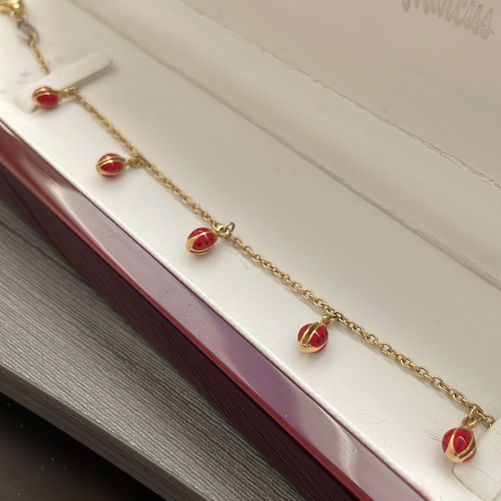 18k Aaron Basha enamel ladybug bracelet